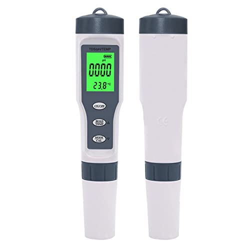 Water Quality Tester, Temp PH Meter ABS Backlight Portable Auto Calibration for Planting