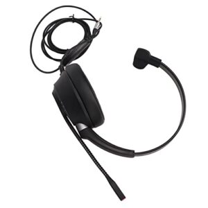 3.5mm Business Headset, Single Sided Ear Headphone Flexible ENC Noise Reduction with Mic for Insurance for Home for Telemarketing