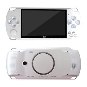 4.3'' 8gb retro handheld game console portable video game built in 10000 games and support for usb 2.0 high speed transmission, multi-task operation, file navigation function (white)