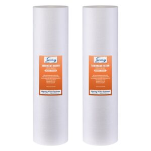 ispring 5-micron 20” x 4.5” whole house water filter cartridges, high capacity sediment filter, model number: fp25bx2