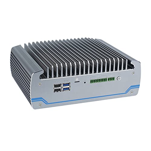 HUNSN Fanless Industrial Computer, Mini PC, I5 6200U, Windows 11/ Linux Ubuntu, IX06, 4PIN Phoenix, 10PIN GPIO Phoenix, HDMI, VGA, 2 x LAN, 6 x COM, 2 x SIM Slot, 9 to 36V, 16G RAM, 512G SSD