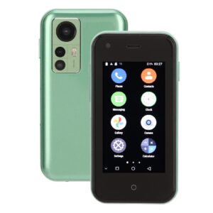 D18 Mini Phone, 2MP Rear 0.3MP Front 1GB RAM 8GB ROM 2.5 Inch High Definition Screen 3G Mini Smartphone One Piece for Work (Green)