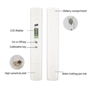 PH Meter, Sensitive Water PH Tester ABS High Accuracy Lightweight for Aquaculture