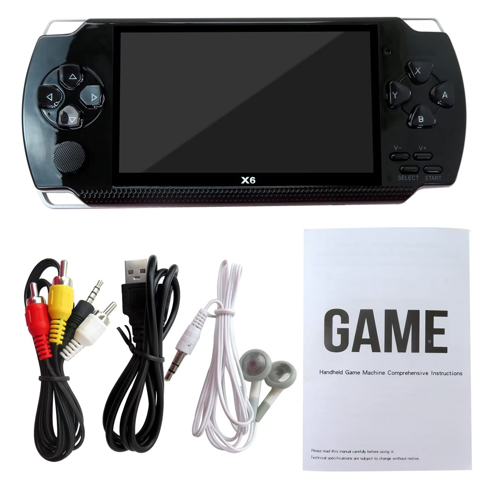 JRSHOME 4.3-inch 8 GB Retro Handheld Game Console Portable Video Game Built in 10000 Games and Support for USB 2.0 High Speed Transmission, Multi-Task Operation, File Navigation Function (Black)