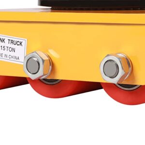 Machinery Mover 15T 33000Lbs Heavy Duty Industrial Machinery Mover Storage Dolly 9 Rollers Yellow Machine Moving Skates Heavy Duty Machine Dolly Skate for Moving Equipment,1 Pcs