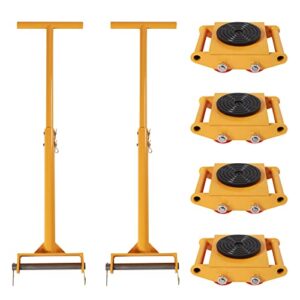 4pcs machinery skate dolly, 6t machinery moving skate,industrial machinery mover with 360° rotation caps for warehouse