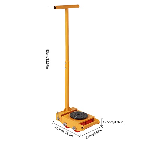 4PCS Machinery Skate Dolly, 6T Machinery Moving Skate,Industrial Machinery Mover with 360° Rotation Caps for Warehouse