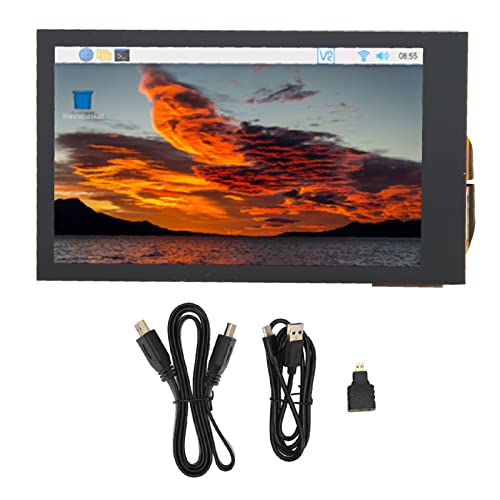 Bewinner Touch Screen Monitor,3.5 Inch Capacitive Touch Screen, 5 Points LCD IPS Dimmable Portable Monitor,170 Degrees Angle Touch Screen with USB Interface for RasPi