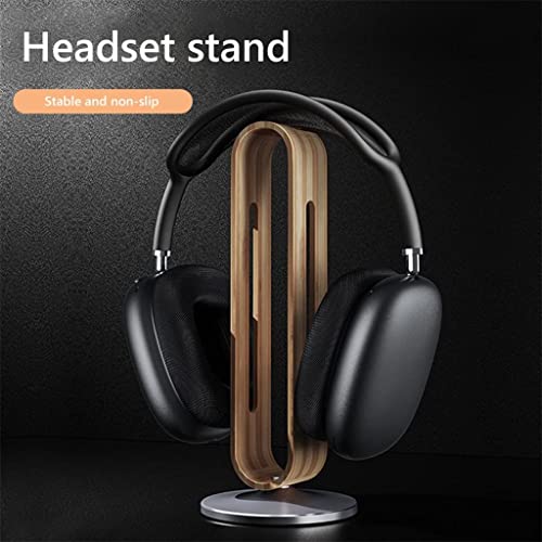 ANIIC Headset Stand Creative Earphone Display Rack Hanger Holder Bracket Wood Aluminum Over The Ear Headphone Stand ( Color : Onecolor , Size : 11*11*23.8cm )