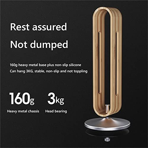 ANIIC Headset Stand Creative Earphone Display Rack Hanger Holder Bracket Wood Aluminum Over The Ear Headphone Stand ( Color : Onecolor , Size : 11*11*23.8cm )