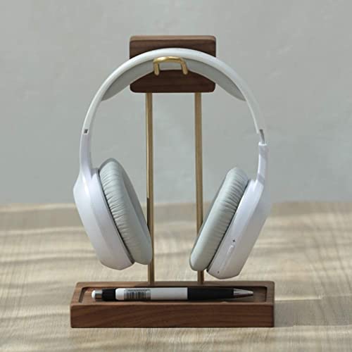 ANIIC Headset Stand Black Walnut Wooden Headphone Stand Brass Creative Headphone Shelf Bracket Headset Stand Headphone Holder Earphone Rack Headphone Stand ( Color : B-without USB )