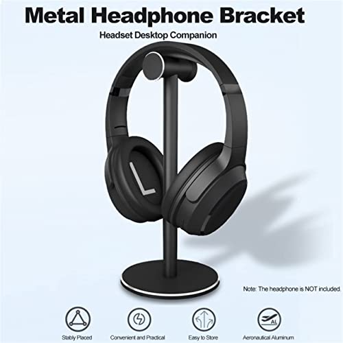 Headset Stand Durable Aluminum Alloy Headphones Holder Metal ABS Headphone Stand Detachable Stable Bracket Headphone Stand (Color : Black, Size : 10 * 10 * 23cm)