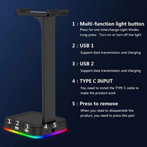 ANIIC Headset Stand RGB Headphone Stand Over-Ear Headset Desk Bracket Earphone Holder Display Shelf USB Support Gaming PC Accessories Headphone Stand