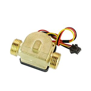 mangao 1/2" water flow sensor brass 1.75mpa sensor turbine pulse flowmeter dc5~18v used for water heaters water dispensers (size : 1/2", color : external thread)