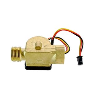 MANGAO 1/2" Water Flow Sensor Brass 1.75MPa Sensor Turbine Pulse Flowmeter DC5~18V Used for Water Heaters Water Dispensers (Size : 1/2", Color : External Thread)
