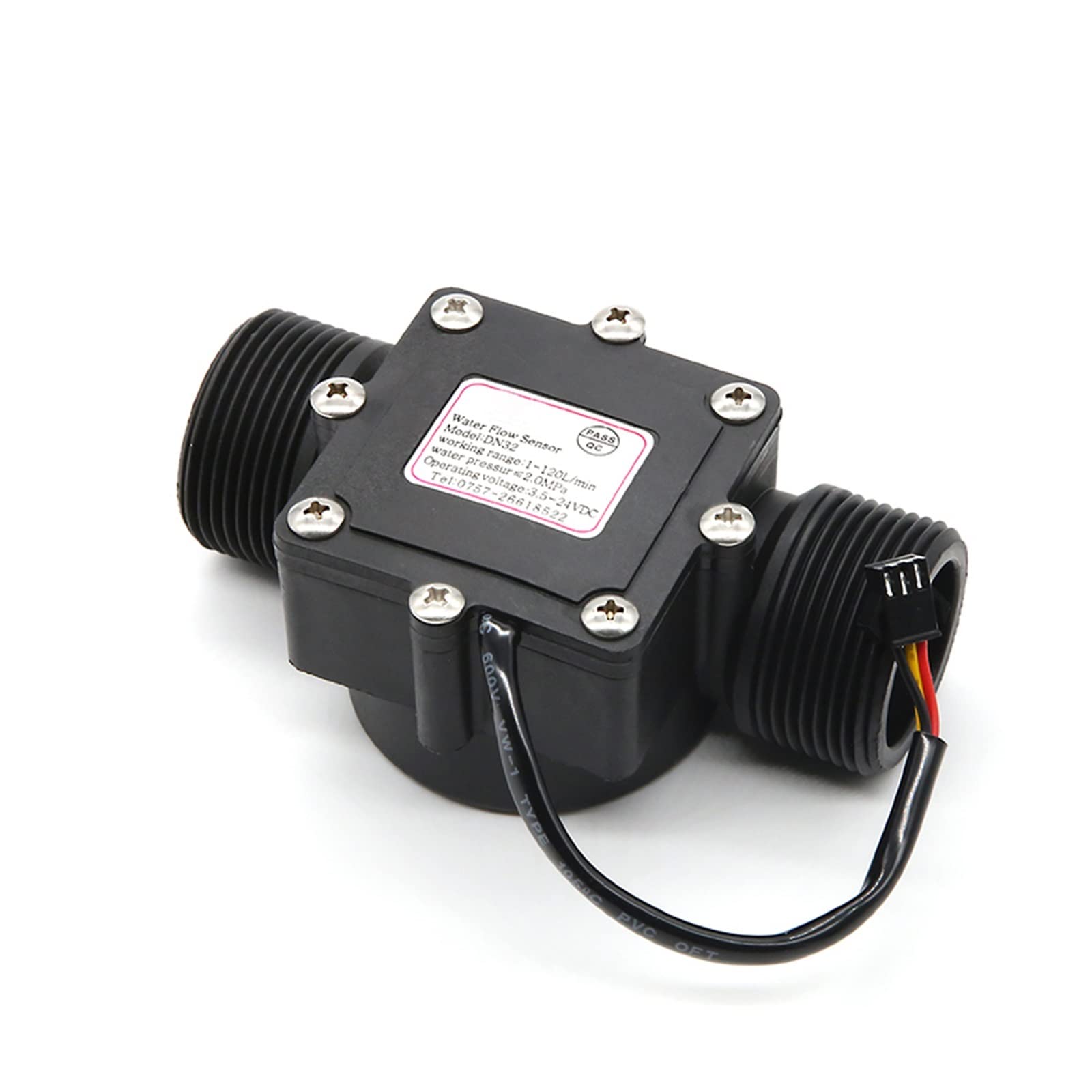 DN32 Digital Display Flow Quantitative Controller Water Flow Sensor Use to Control and Display Liquid Flow (Size : US Plug)