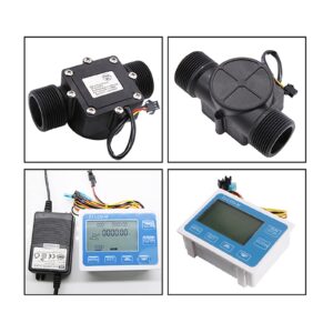 DN32 Digital Display Flow Quantitative Controller Water Flow Sensor Use to Control and Display Liquid Flow (Size : US Plug)