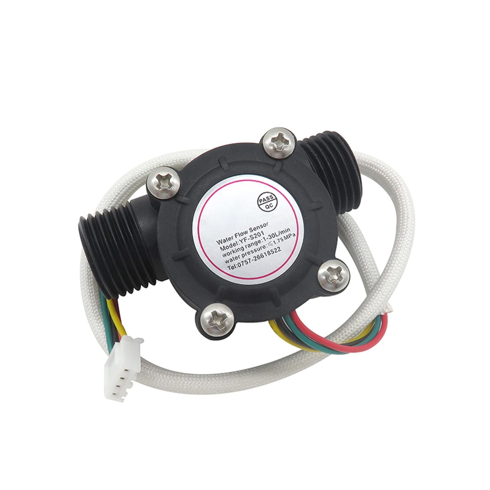 1/2" Water Heater Water Flow Sensor 1.75MPa Sensor Turbine Flowmeter DC5~18V with Temperature Induction