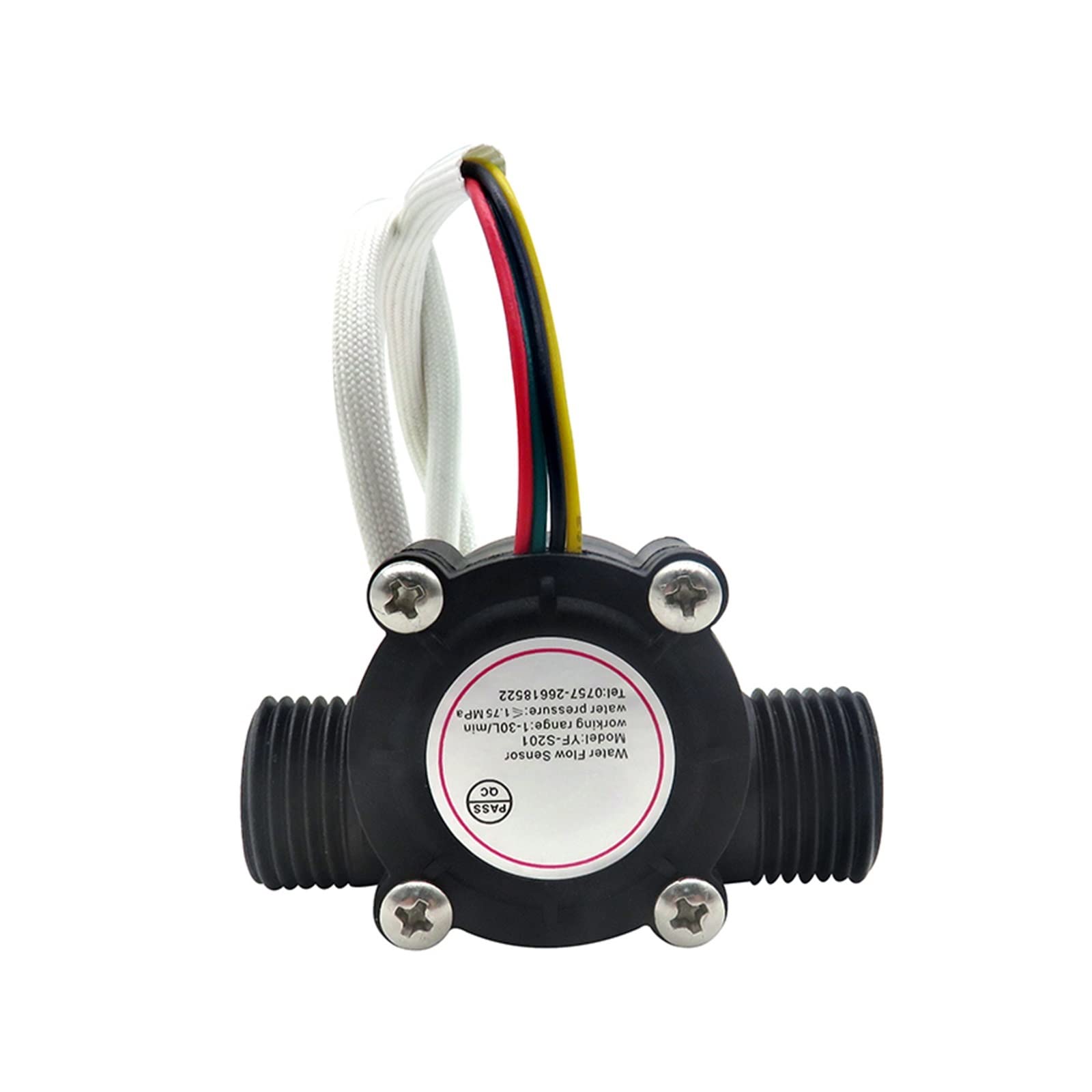 1/2" Water Heater Water Flow Sensor 1.75MPa Sensor Turbine Flowmeter DC5~18V with Temperature Induction