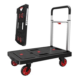 push cart dolly by myuilor, moving platform hand truck, foldable for easy storage and 360 degree swivel wheels with 330lb weight capacity