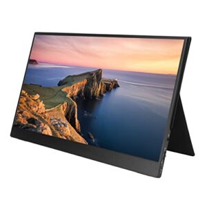 topincn fhd computer display, ips portable monitor dual speakers 16:9 widescreen hdr technology 14in 1920x1080 resolution with magnetic cover for laptop (us plug)