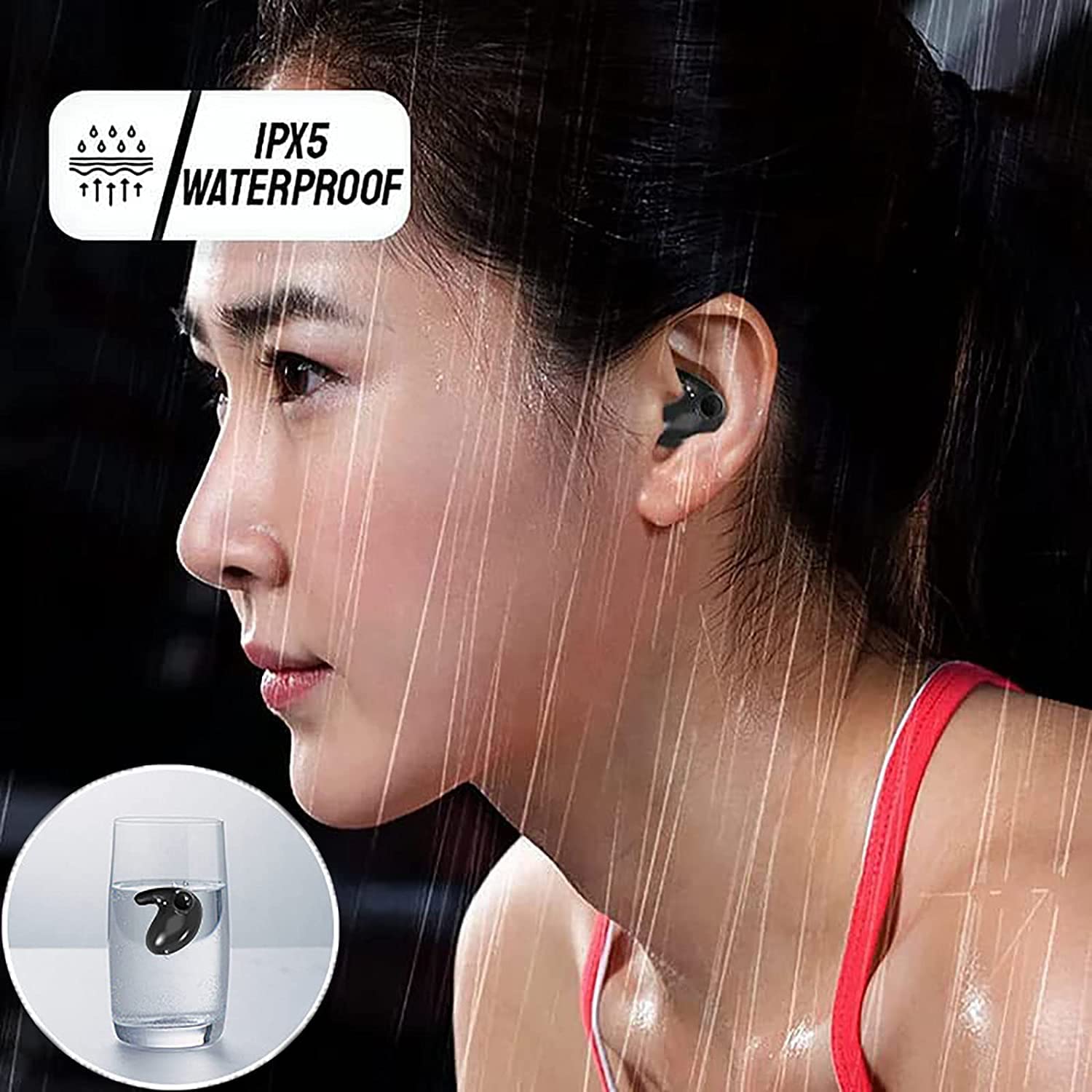 HIDRUO Invisible Sleep Wireless Earphone Ipx5 Waterproof, Ear Buds Wireless Bluetooth Earbuds, True Wireless Earbuds Sense-Free to Wear Bluetooth 5.3 with Wireless Charging Case (Skin Color)