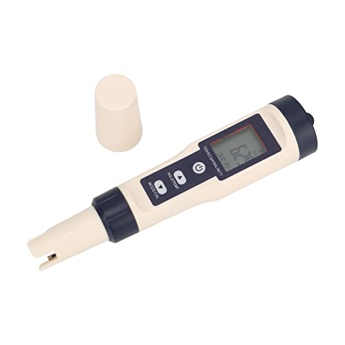 Deosdum 5 in 1 Water Quality Tester Digital PH Salinity Temperature TDS EC Detection Meter Portable Pen Type