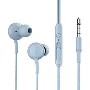 yuuand earphones wi over ear hook 3.5mm stereo inear microphone wired headphones for phone pc laptop tablet headset with mic