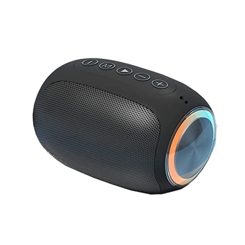 BMFHJEQ Portable Wireless Bluetooth Speaker Colorful LED Audio Outdoor Mini Speaker Support TF Card Super Long Battery Life (Black)