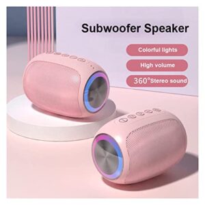BMFHJEQ Portable Wireless Bluetooth Speaker Colorful LED Audio Outdoor Mini Speaker Support TF Card Super Long Battery Life (Black)