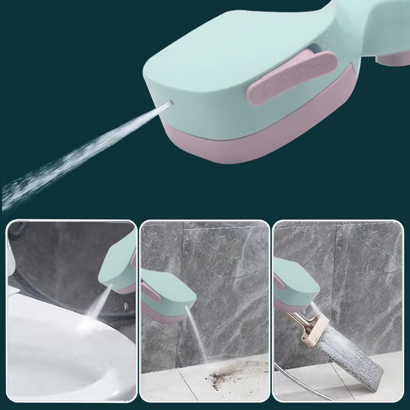 4 Speed Shower with Filter, G1/2 (2Cm) Connector One Touch Water Stop Booster Showerhead Showerhead, 0.05MPa to 0.75MPa Water Pressure, Strong and Stable Performance for Home Use(Powder Blue)