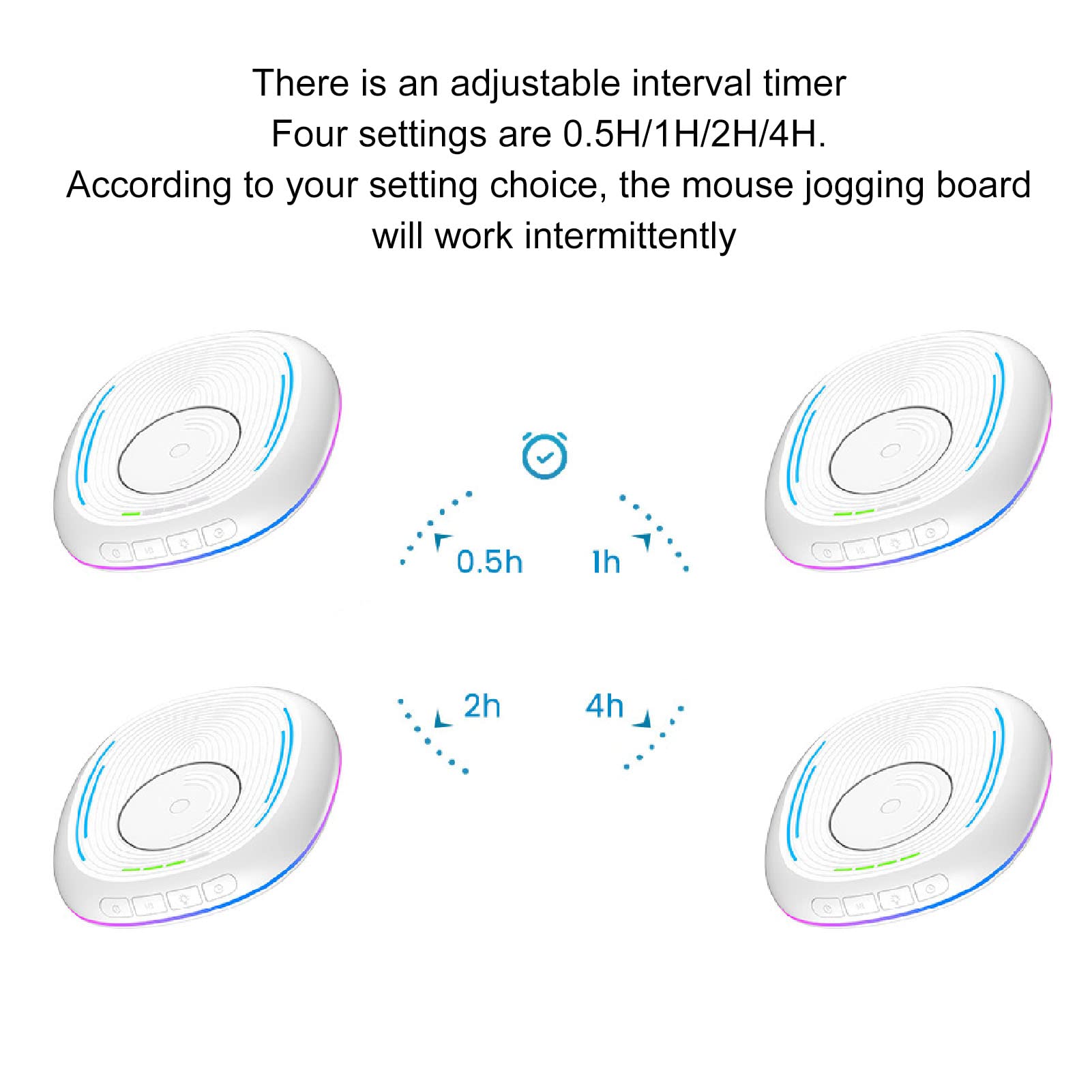 ASHATA Undetectable Mouse Mover, USB Mouse Mover, Automatic Mouse Mover Device with LED Display Adjustable Timing Driver Free Mouse Movement for Windows for OS X for Linux (White)