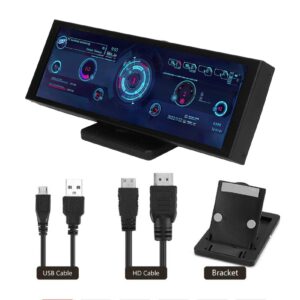 EBTOOLS PC CPU Data Monitor, 7.9 Inch IPS Screen, Customizable Theme Editor, Rotatable, Auto Off, USB Power, Dimmable Computer Temp Monitor, for CPU GPU RAM