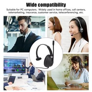 Wired Headset, 3.5mm Business Headset, ENC Noise Reduction Volume Adjustment Monaural Telephone Headset,Durable Headset with Mic for Home Call Center