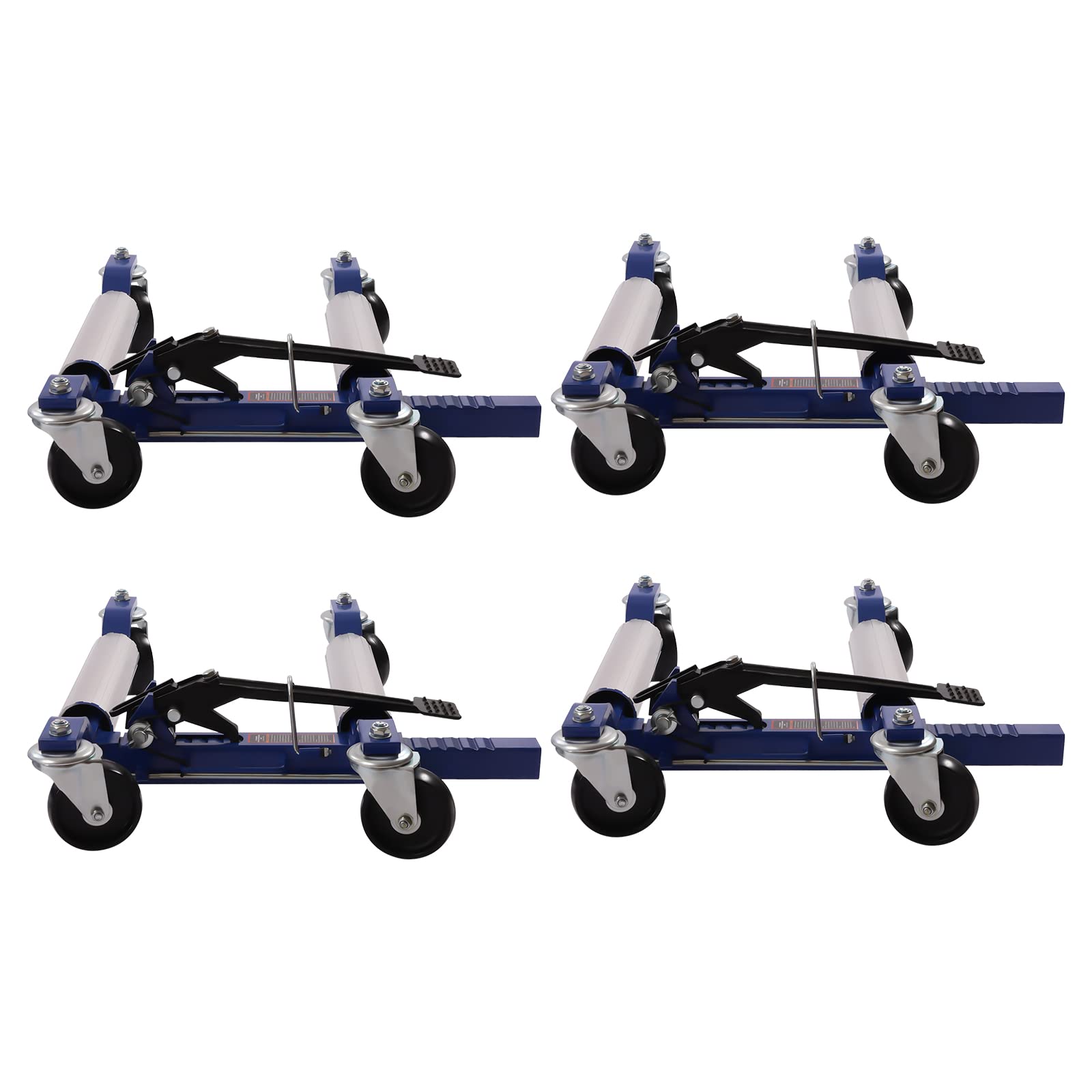 Gdrasuya10 Car Wheel Dolly, Set of 4 Heavy Duty Self Loading Dolly with 1300LBS Capacity, Self Loading Dolly w/Ratcheting Foot Pedal for Hydraulic Tire Jack Truck Rv Trailer