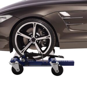 Gdrasuya10 Car Wheel Dolly, Set of 4 Heavy Duty Self Loading Dolly with 1300LBS Capacity, Self Loading Dolly w/Ratcheting Foot Pedal for Hydraulic Tire Jack Truck Rv Trailer