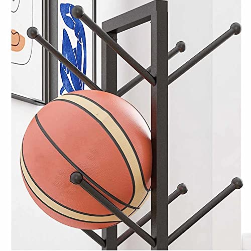 GRRICEPL Modern Metal Sports Ball Storage Rack, Basketball Ball Storage Rack Ideal for Gym,Garage Or Indoor Use Sports Equipment Storage Organizer (Color : White, Size : 40x25x115cm)