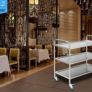 3 Tier Medical Equipment Cart with Brake Universal Wheel, Hotel Dining Cart, Beauty Salon SPA Rolling Trolley, 90cm Hieght