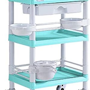 Cart Trolley, Lab Clinic Serving Cart Trolley Trolley On Wheels Portable Medical Utility Cart with Drawers & Dirt Bucket, 3 Tier Beauty Salon Equipment Rolling Trolley On Wheel, 220-330lbs Load Capaci