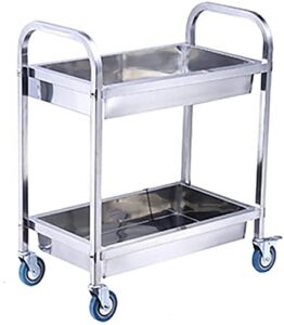 medical cart lab serving cart, utility cart, rolling cart two-story cart delivery dining car collecting dining car collecting bowl car double-decker restaurant serving cart (size : medium)