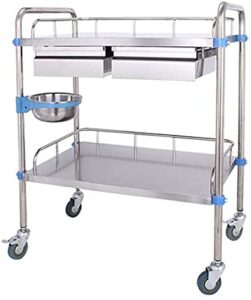 stainless steel trolley - double trolley care dressing medical tray trolley clinic beauty practical