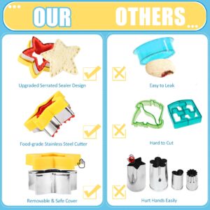 24Pcs Sandwich Cutter and Sealer Set Bread Sandwich Cutter Pancake Maker Heart Square Dinosaur Start Shaper,etc (24)