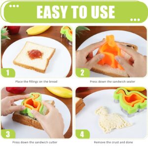 24Pcs Sandwich Cutter and Sealer Set Bread Sandwich Cutter Pancake Maker Heart Square Dinosaur Start Shaper,etc (24)