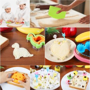 24Pcs Sandwich Cutter and Sealer Set Bread Sandwich Cutter Pancake Maker Heart Square Dinosaur Start Shaper,etc (24)