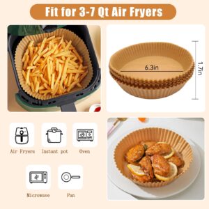 bahouloer Air Fryer Disposable Paper 100 Pcs 6.3inch Round Non-Stick Prime Oil-proof Parchment Liners Cooking Paper for Fryers Basket Frying Pan Microwave Oven