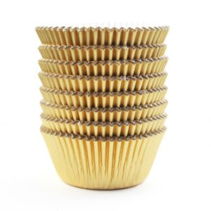 eoonfirst gold foil metallic cupcake case liners wrappers baking muffin paper cups 198 pcs
