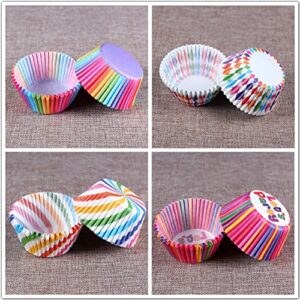 STARUBY Cupcake Baking Paper Cups Muffin Cupcake Liners Colorful Rainbow Combo Disposable Baking Cups Set Standard Size,Pack of 400