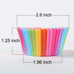 STARUBY Cupcake Baking Paper Cups Muffin Cupcake Liners Colorful Rainbow Combo Disposable Baking Cups Set Standard Size,Pack of 400