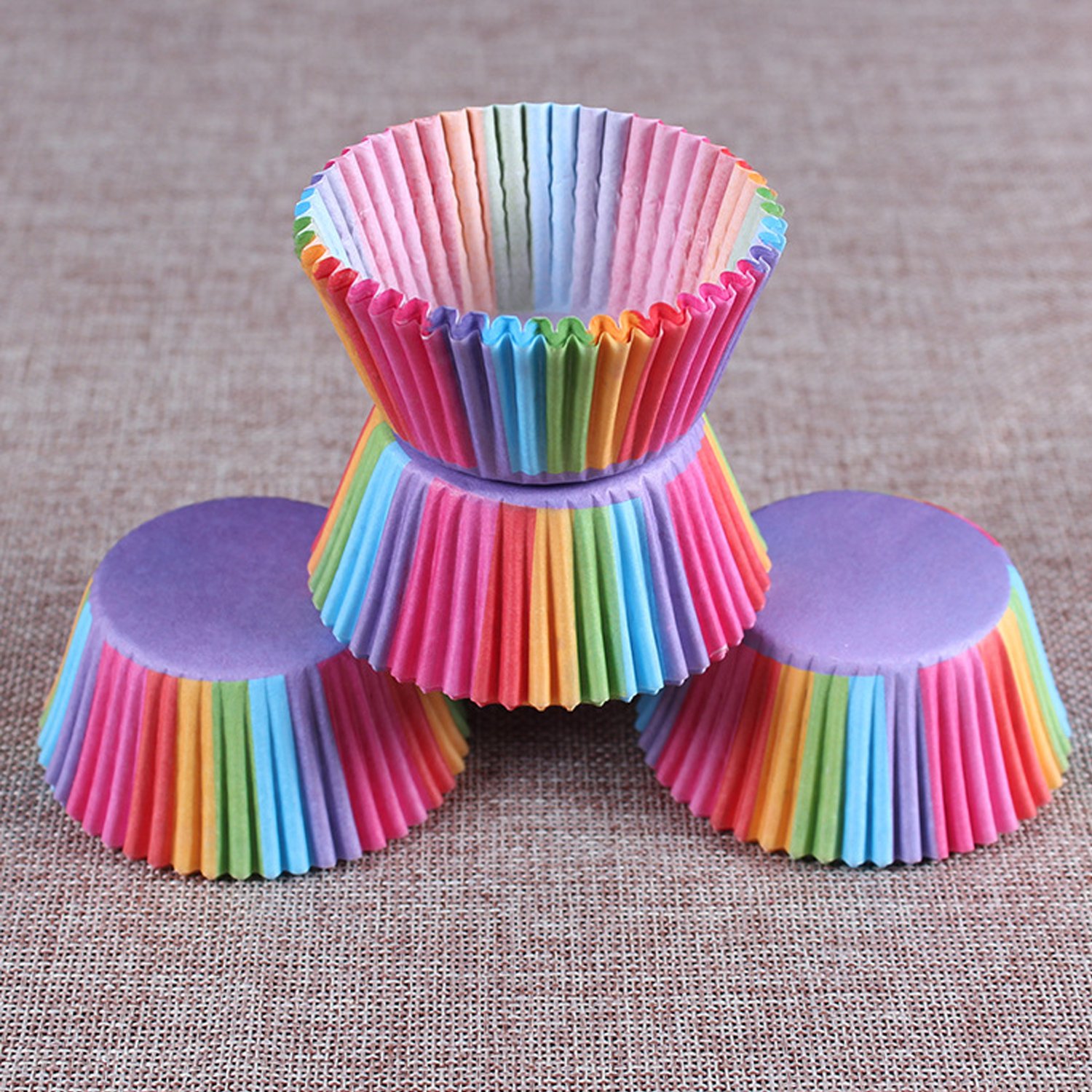 STARUBY Cupcake Baking Paper Cups Muffin Cupcake Liners Colorful Rainbow Combo Disposable Baking Cups Set Standard Size,Pack of 400