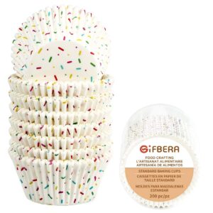 candy white cupcake liners - gifbera standard baking cups odorless greaseproof paper muffin wrappers, pack of 200